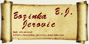 Božinka Jerović vizit kartica